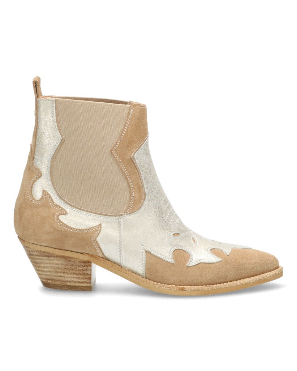 beige western ankle boots