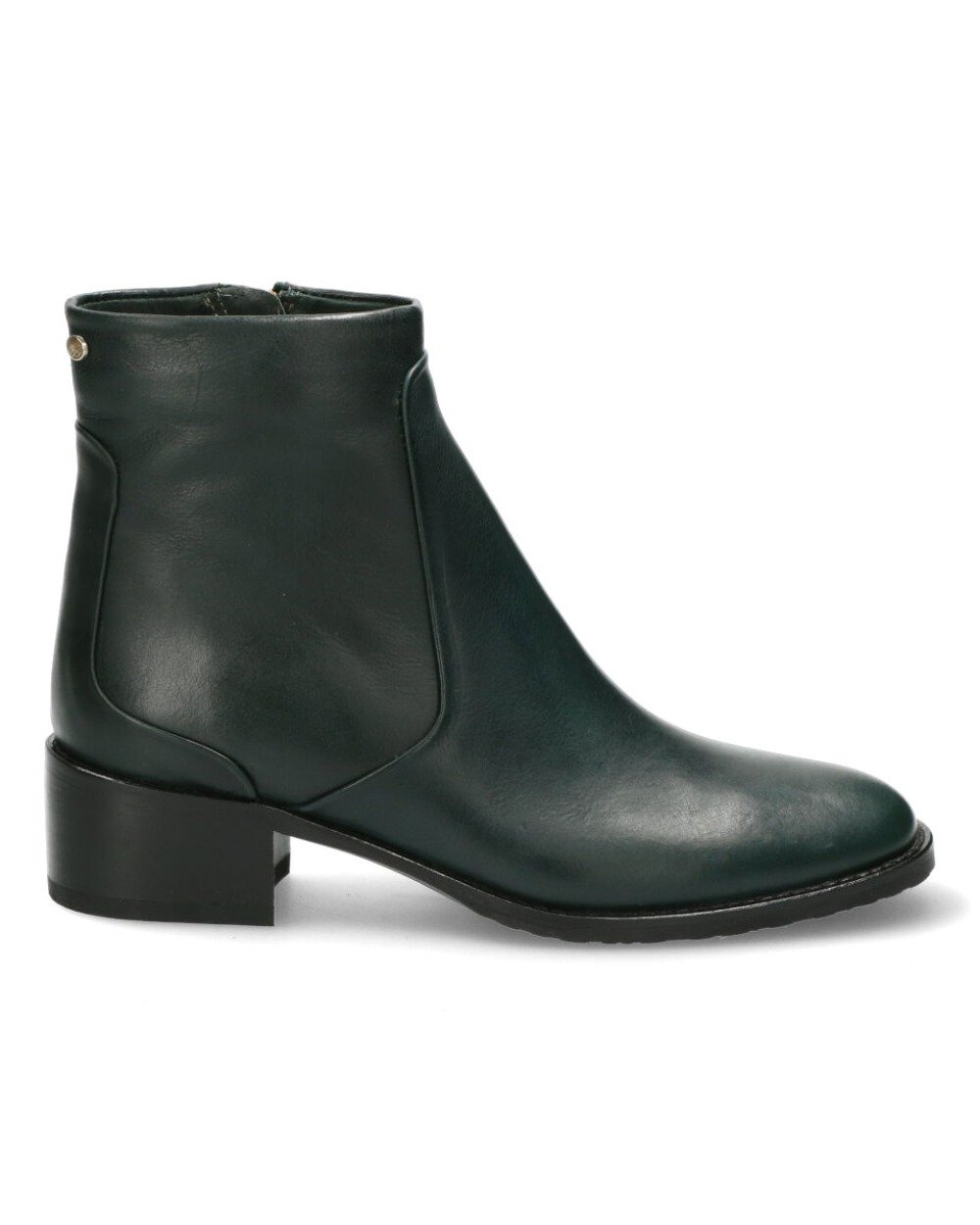 dark green leather boots